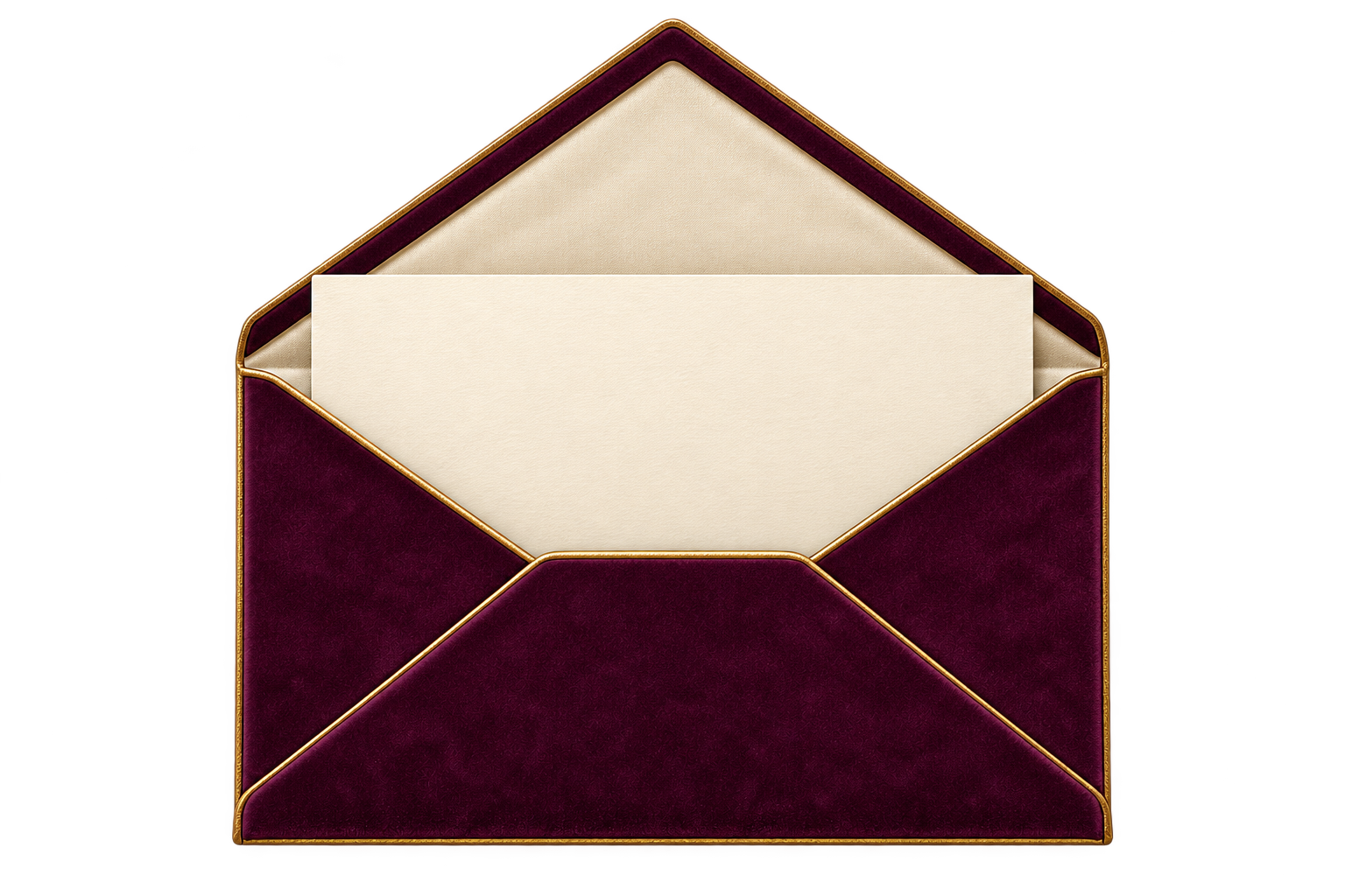 The opened envelope with your invitation inside